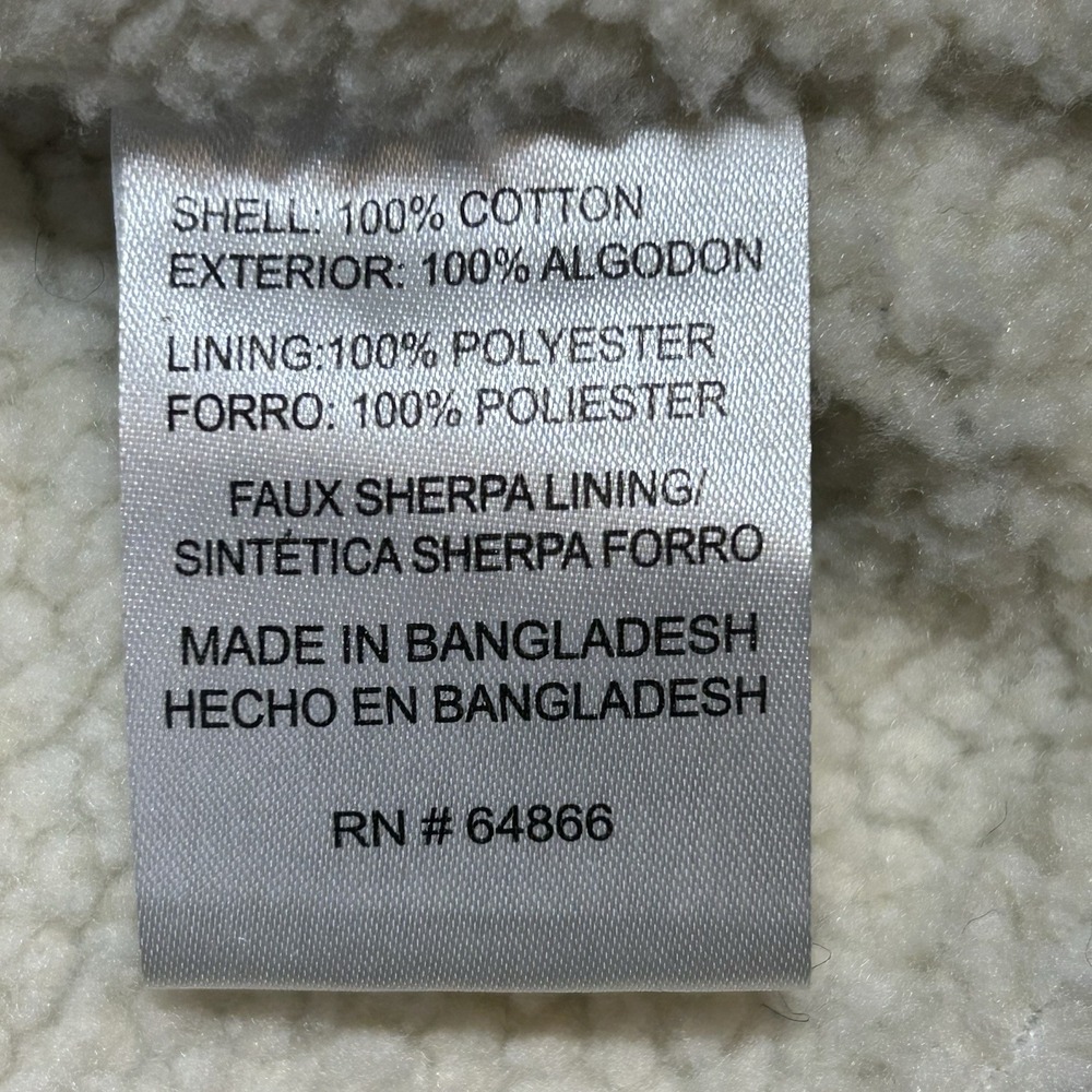 Lee Jacket Mens XL Olive Green Sherpa Chore Field Canvas Full-Zip Warm Gorpcore - Picture 10 of 10